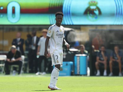 فينيسيوس جونيور خلال مباراة بين ريال مدريد وباريس سان جيرمان في نصف نهائي كأس العالم للأندية - 9 يوليو 2025 - Vincent Carchietta-Imagn Images