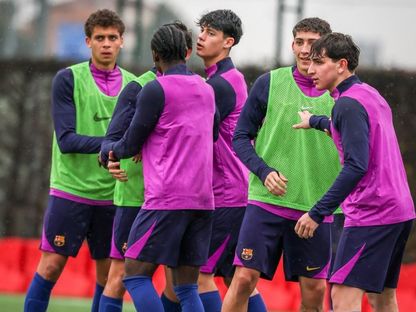 حمزة عبد الكريم مهاجم برشلونة أتلتيك خلال التدريبات - 13 فبراير 2026 - x@FCBarcelonaB