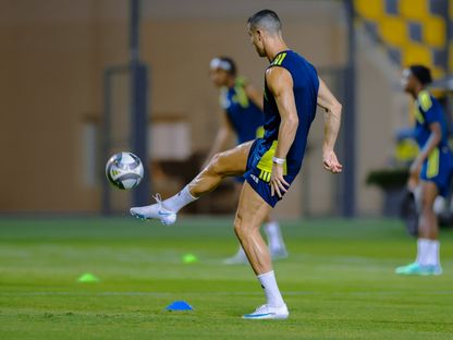 كريستيانو رونالدو نجم النصر خلال تدريب - 8 أكتوبر 2026 - X/@AlNassrFC