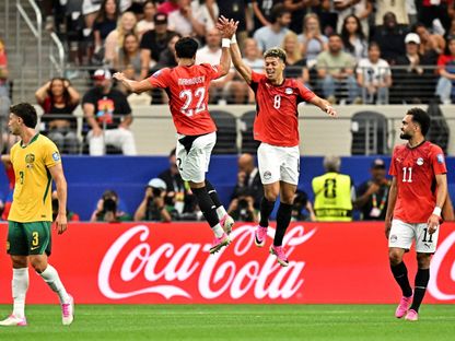 إمام عاشور يحتفل بهدفه مع مصر أمام أستراليا بكأس العالم - 3 يوليو 2026 - Reuters