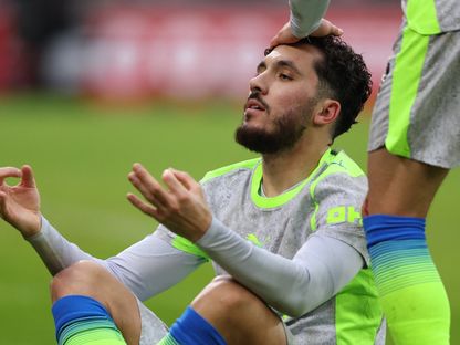 ريان شرقي يحتفل بعد تسجيل هدف فوز مانشستر سيتي ضد فورست - 27 ديسمبر 2025 - Reuters