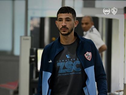 أحمد فتوح لاعب الزمالك عقب وصو بعقة الفريق إلى المغرب استعداداً لمواجهة نهضة بركان في نهائي الكونفدرالية - 9 مايو 2024 - X/ZSCOfficial