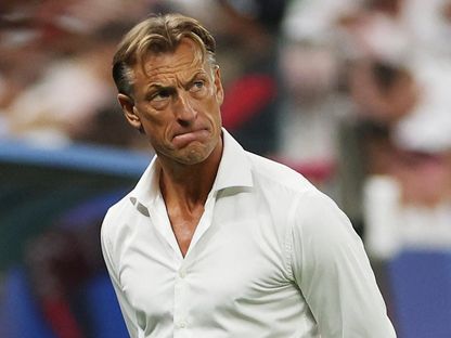 هيرفي رينارد من مباراة السعودية والمغرب بكأس العرب - 8 ديسمبر 2025 - Reuters