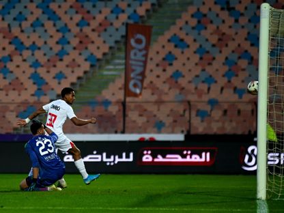 سيف الدين الجزيري مهاجم الزمالك يسجل أمام الجونة بالدوري المصري - 27 يناير 2025 - x@ZSCOfficial