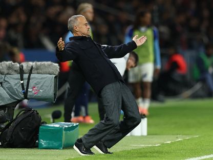 لويس إنريكي من مباراة باريس سان جيرمان وستراسبورغ بالدوري الفرنسي - 17 أكتوبر 2025 - Reuters