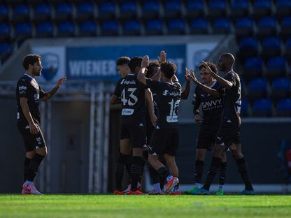 لاعبو الهلال يحتفلون بتسجيل هدف في مرمى الدحيل القطري- 31 يوليو 2024 - X/@Alhilal_FC