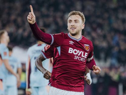 غارود بوين يسجل ثنائية في فوز وست هام أمام برينتفورد بثمن نهائي كأس الاتحاد الإنجليزي - 9 مارس 2026 - @WestHam/x