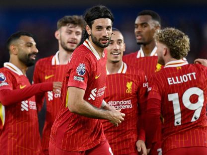 دومينيك سوبوسلاي يسجل لليفربول أمام برايتون في الدوري الإنجليزي 19-5-2025 - Reuters