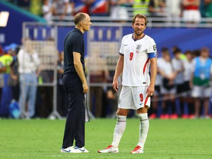 هاري كين وتوماس توخيل خلال مباراة النرويج وإنجلترا بربع نهائي كأس العالم - 12 يوليو 2026 - Reuters
