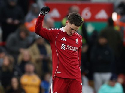 فلوريان فيرتز لاعب ليفربول يحتفل بهدفه أمام ولفرهامبتون في الدوري الإنجليزي الممتاز - 27 ديسمبر 2025 - Reuters