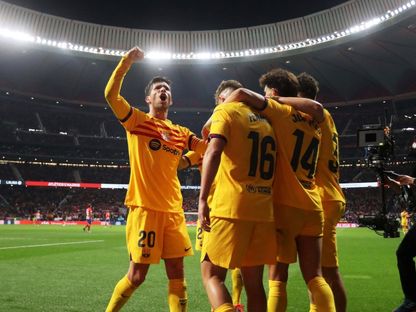 فيرمين لوبيز يسجل الهدف الثالث لبرشلونة أمام أتلتيكو مدريد في الليغا 17-3-2024 - Reuters