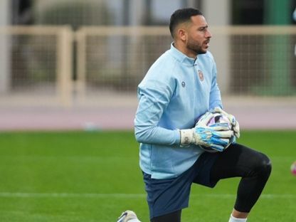 كيوين حارس ضمك يستعد لمواجهة الحزم في دوري روشن - 26 يناير 2026 - X/DAMAC_CLUB