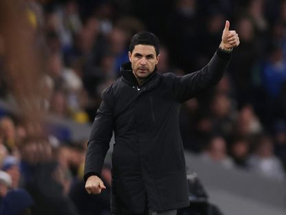 ميكيل أرتيتا مدرب أرسنال خلال مواجهة ليدز يونايتد في الدوري الإنجليزي - 31 يناير 2026 - Action Images via Reuters