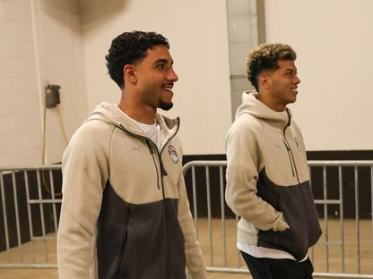 إمام عاشور وعمر مرموش قبل مباراة ودية بين مصر والبرازيل - 7 يونيو 2026 - X/@EFA