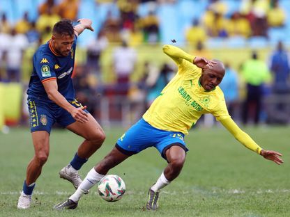 يوسف بلايلي نجم الترجي الرياضي التونسي في مباراة ماميلودي صنداونز الجنوب إفريقي بدوري أبطال إفريقيا - 1 أبريل 2025 - Reuters