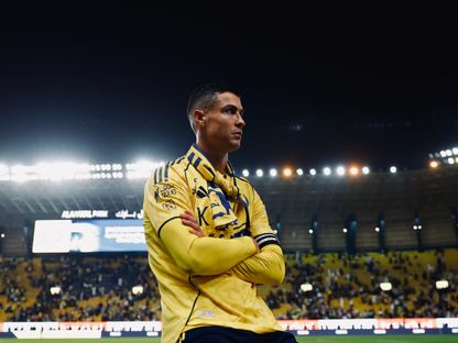 كريستيانو رونالدو نجم النصر يحتفل بهدفه أمام الأخدود بالدوري السعودي - 27 ديسمبر 2025 - X@AlNassrFC