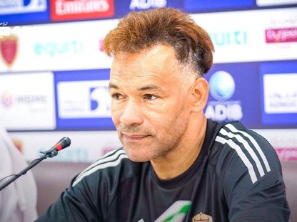 خوسيه مورايس مدرب الوحدة الإماراتي في مؤتمر صحافي - 9 سبتمبر 2025 - X/@AlWahdaFCC