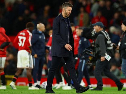 مايكل كاريك حزين بعد تعادل مانشستر يونايتد مع توتنهام في الدوري الإنجليزي - 10 أكتوبر 2026 - reuters