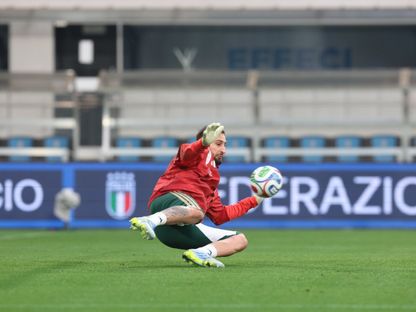 جيانلويجي دوناروما حارس مرمى منتخب إيطاليا في حصة تدريبية قبل مواجهة أيرلندا الشمالية في ملحق كأس العالم - 25 مارس 2026 - X/@Azzurri
