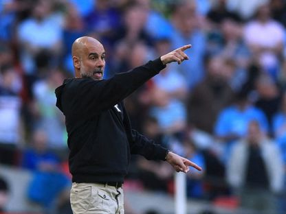 مدرب مانشستر سيتي بيب غوارديولا خلال مباراة ضد ساوثهامبتون في كأس الاتحاد الإنجليزي - 25 أبريل 2026 - Action Images via Reuters