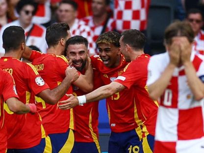 حسرة قائد كرواتيا لوكا مودريتش بعد هدف إسبانيا الثالث في الجولة الأولي من يورو 2024 - Reuters