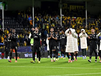 لاعبو يوفنتوس يحتفلون بعد الفوز على بودو غليمت في دوري أبطال أوروبا - 25 نوفمبر 2025 - X/@juventusfcen