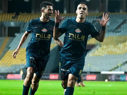 ناصر منسي يحتفل بهدفه في مباراة الزمالك والمصري بالدوري المصري - 5 أبريل 2026 - X/ZSCOfficial