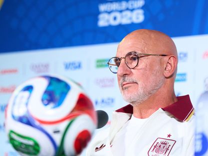 مدرب إسبانيا لويس دي لا فوينتي خلال مؤتمر صحافي في كأس العالم - 10 يوليو 2026 - X/@SEFutbol