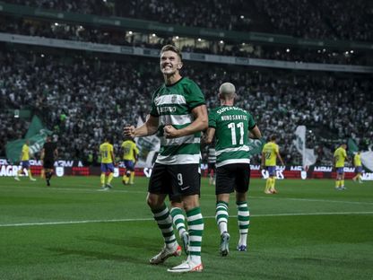 السويدي فيكتور غيوكيريس بعد تسجيله هدفاً لسبورتينغ لشبونة - 4 يونيو 2025 - X/SportingCP