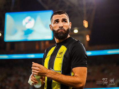 كريم بنزيما خلال مباراة بين الاتحاد ونافباخور الأوزبكي - 23 فبراير 2024 - X/@ittihad