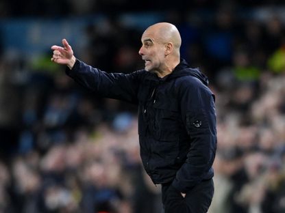 بيب غوارديولا مدرب مانشستر سيتي خلال مواجهة ليدز يونايتد في الدوري الإنجليزي الممتاز - 28 فبراير 2026 - Reuters