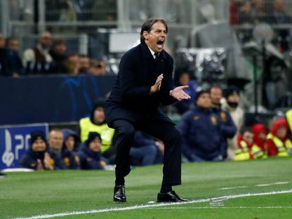 سيموني إنزاغي مدرب إنتر ميلان خلال مباراة بايرن ميونيخ في دوري أبطال أوروبا - 16 أبريل 2025 - Reuters