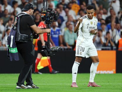 كيليان مبابي بعد تسجيله هدفاً لريال مدريد في مرمى فياريال - 4 أكتوبر 2025 - REUTERS