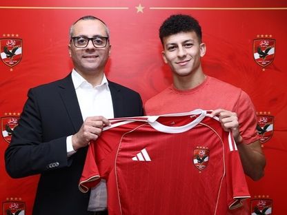 محمود علي خلال اعلان انضمامه للأهلي المصري - 7 يوليو 2026 - X/@@AlAhly