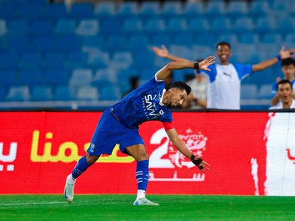 سالم الدوسري بعد تسجيله هدفاً للهلال في مرمى الرياض بالدوري السعودي - 14 سبتمبر 2024 - X/@SPL