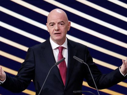 جياني إنفانتينو خلال الكونغرس العادي الخمسين للاتحاد الأوروبي لكرة القدم - 28 يوليو 2026 - Reuters