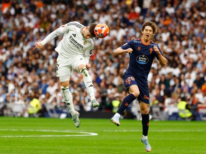 فيدريكو فالفيردي لاعب ريال مدريد خلال مواجهة سيلتا فيغو في الليغا - 4 مايو 2025 - Reuters