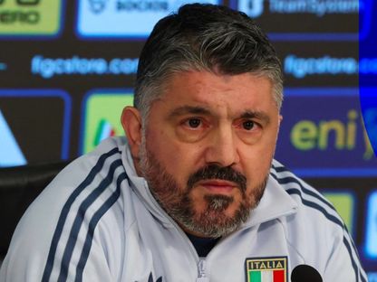 جينارو غاتوزو في المؤتمر الصحفي التقديمي لمباراة إيطاليا أمام آيرلندا الشمالية في ملحق كأس العالم 2026 - 23 مارس 2026 - @Azzurri/x