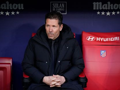دييغو سيميوني خلال مباراة أتلتيكو مدريد وريال سوسيداد بالدوري الإسباني - 7 مارس 2026 - Reuters