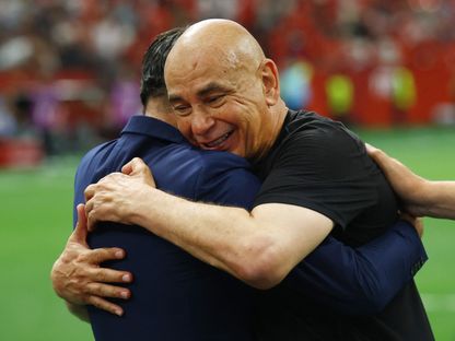 حسام حسن مدرب مصر يحتفل بالفوز على نيوزيلندا في كأس العالم - 21 يونيو 2026 - Reuters