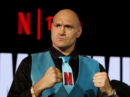 تايسون فيوري من مؤتمر صحفي قبل مواجهة أرسلانبيك محمودوف - 16 فبراير 2026 - Reuters