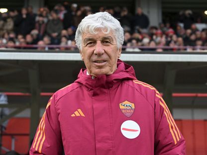 مدرب روما جيان بييرو غاسبريني قبل مباراة ضد كريمونيزي - 23 نوفمبر 2025 - REUTERS