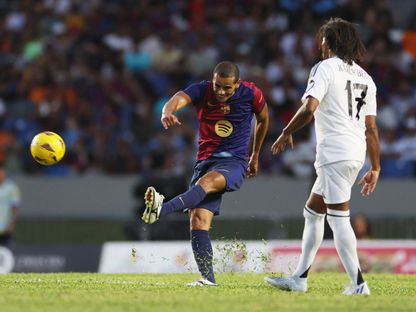 ريفالدو خلال مباراة بين أساطير برشلونة وريال مدريد في بورتوريكو - 23 مارس 2025 - REUTERS