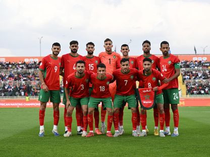صورة جماعية لمنتخب المغرب قبل مباراة زامبيا في كأس الأمم الإفريقية للمحليين - 14 أغسطس 2025 - X/@EnMaroc