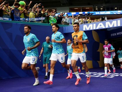 دانيلو وكاسيميرو وماركينيوس قبل مباراة البرازيل واسكتلندا بكأس العالم - 24 يونيو 2026 - Reuters