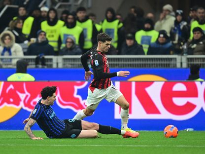 كريستيان بوليسيتش خلال مباراة بين ميلان وإنتر ميلان - 23 نوفمبر 2025 - REUTERS