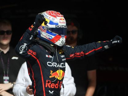 ماكس فرشتابن سائق رد بول يحتفل بفوزه بسباق أميركا لفورمولا 1 - 19 أكتوبر 2025 - Reuters