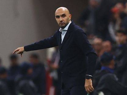 مدرب المغرب وليد الركراكي خلال مواجهة الكاميرون في كأس الأمم الإفريقية - 9 يناير 2026 - REUTERS