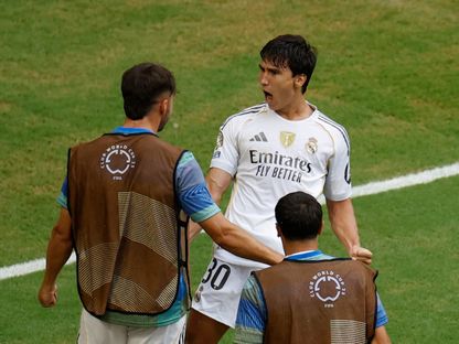 غونزالو غارسيا مهاجم ريال مدريد يحتفل بهدفه في مرمى يوفنتوس في كأس العالم للأندية - 1 يوليو 2025 - Reuters
