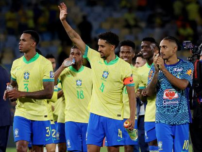 لاعبو البرازيل يحتفلون بالفوز على تشيلي في تصفيات كأس العالم 2026 - 5 سبتمبر 2025 - Reuters